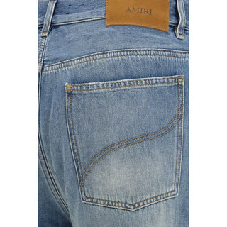Blue Cotton Flared Jeans