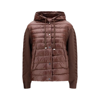 Brown Polyester Full-Length Jacket