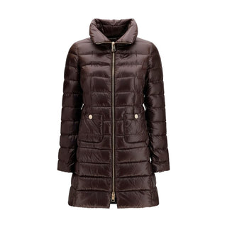 Brown Polyamide Full-Length Jacket