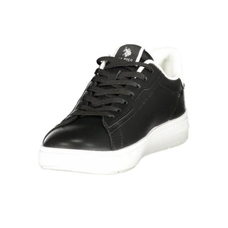 Black Polyester Men's Sneaker