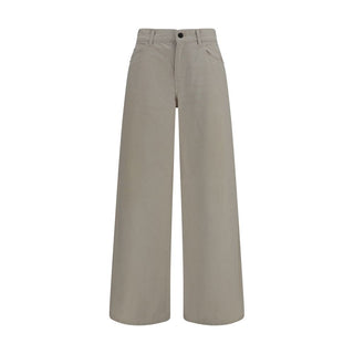 Beige Cotton Relaxed Fit Jeans