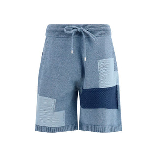 Blue Cotton Bermuda Shorts