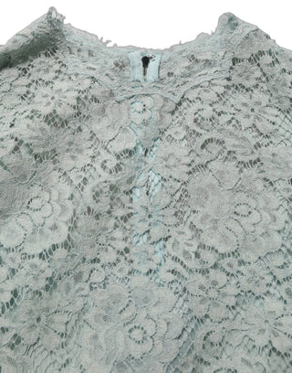 Mint Green Lace Sleeveless Knee Length Dress