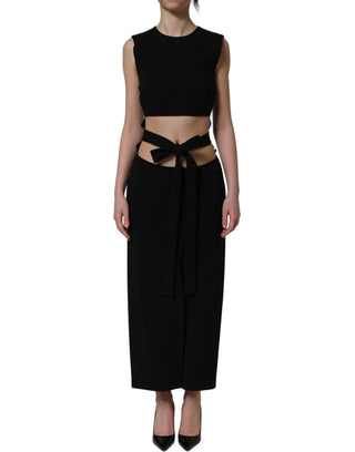 Black Cut Out Detail Sleeveless Maxi Dress