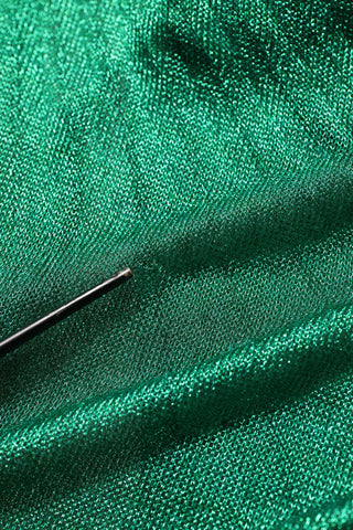 Emerald Green Plissé Evening Gown Dress