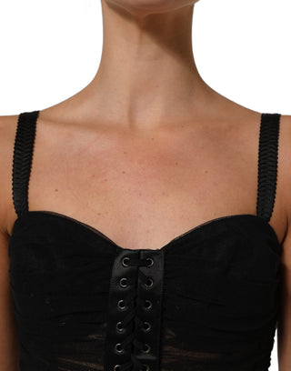 Sleeveless V-neck Shift Knee Length Black