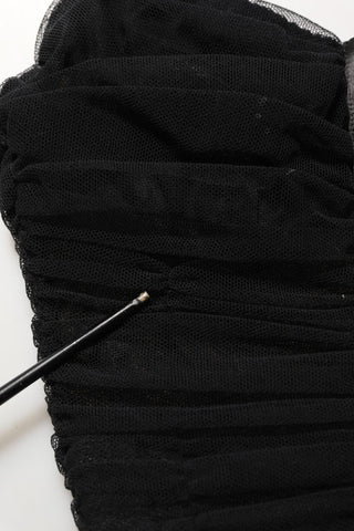 Sleeveless V-neck Shift Knee Length Black
