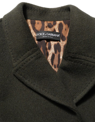 Chaqueta abrigo cruzada verde oscuro  