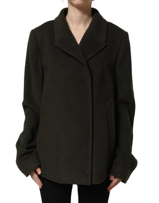 Chaqueta abrigo cruzada verde oscuro  