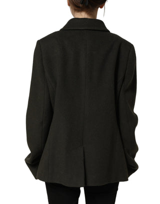 Chaqueta abrigo cruzada verde oscuro  