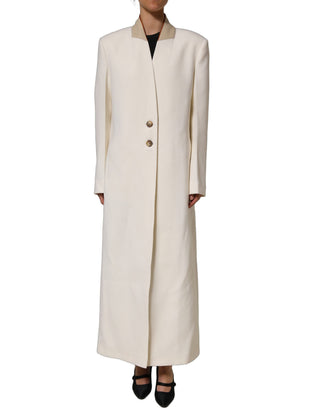Gabardina larga de lana blanca Antwerp