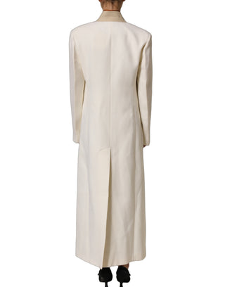Gabardina larga de lana blanca Antwerp
