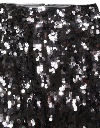 Brown Sequinned Embellished PencilCut Skirt