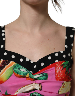 Multicolor Silk Cropped Bustier Corset Top