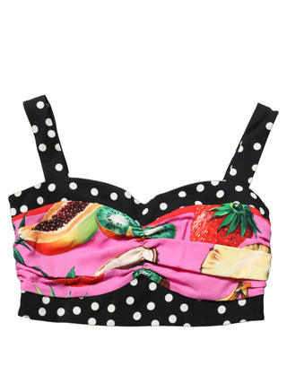 Multicolor Silk Cropped Bustier Corset Top