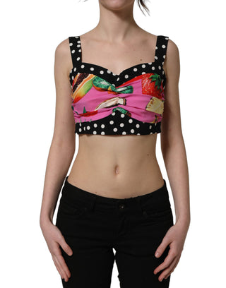 Multicolor Silk Cropped Bustier Corset Top