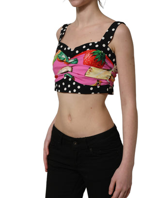 Multicolor Silk Cropped Bustier Corset Top