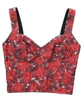Multicolor Floral Cropped Bustier Tank Top