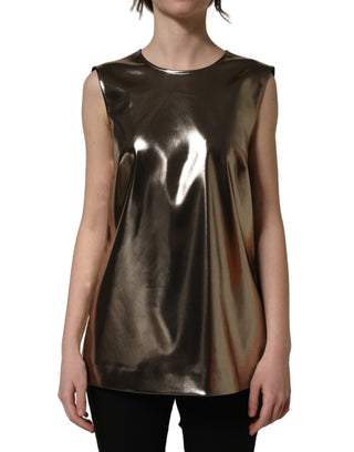 Metallic Bronze Roundneck SleevelessTank Top