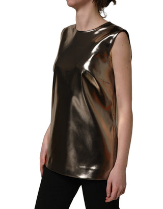 Metallic Bronze Roundneck SleevelessTank Top