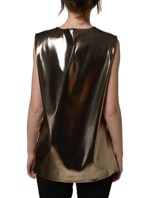 Metallic Bronze Roundneck SleevelessTank Top