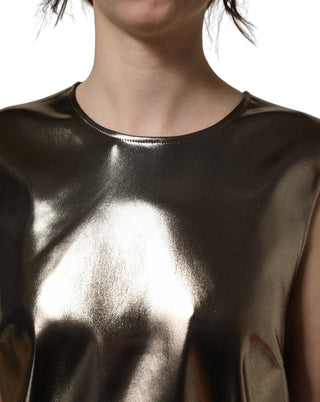 Metallic Bronze Roundneck SleevelessTank Top