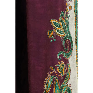 Purple Viscose Casual Pants