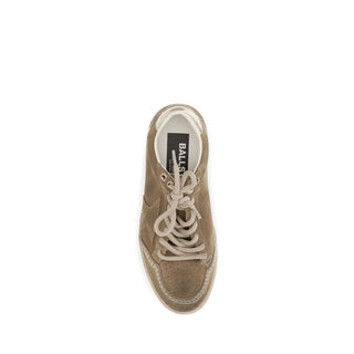 Beige Calf Leather Bos Taurus Athletic Sneakers