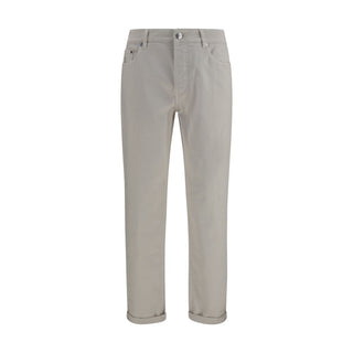 White Cotton Straight-Leg Jeans