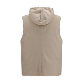 Beige Wool Oves Aries Sleeveless Jacket