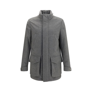 Gray Cashmere Full-Length Jacket
