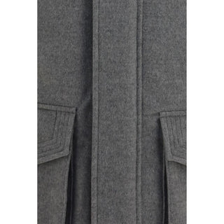 Gray Cashmere Full-Length Jacket