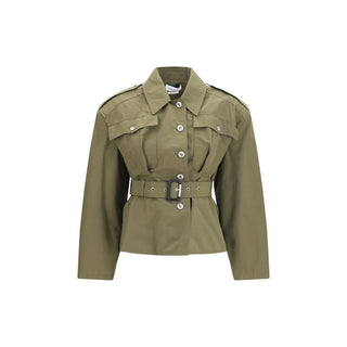 Chaqueta bicolor de algodón de largo completo