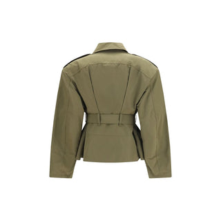 Chaqueta bicolor de algodón de largo completo