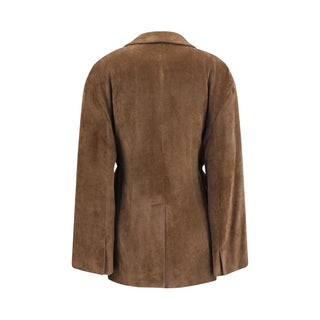 Brown Viscose Full-Length Jacket