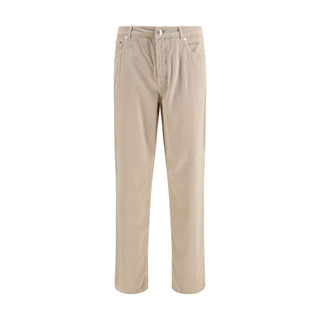 Pantalones casuales de algodón beige  