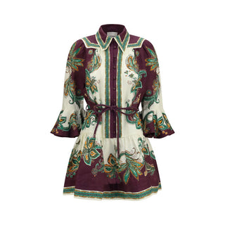 Multicolor Linen Casual Dress