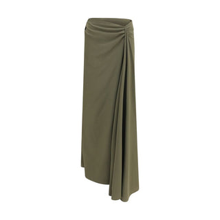 Bicolor Silk Long Skirt