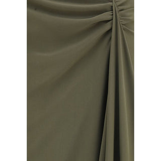Bicolor Silk Long Skirt
