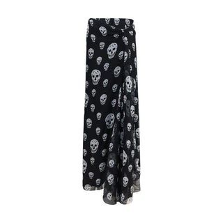 Black Silk Long Skirt