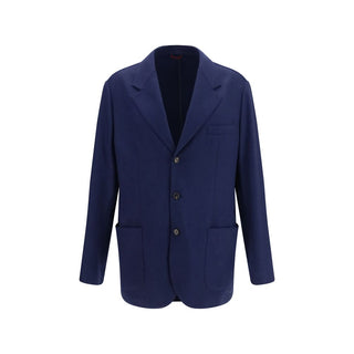 Blue Cashmere Full-Length Jacket