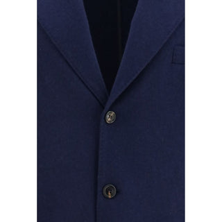 Blue Cashmere Full-Length Jacket