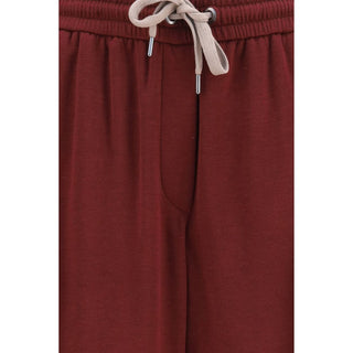 Bordeaux Cotton Athletic Pants
