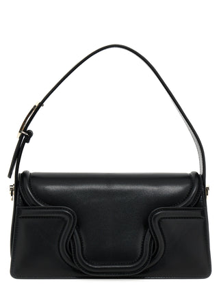 Bolso de hombro de cuero negro