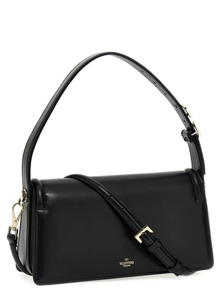 Bolso de hombro de cuero negro