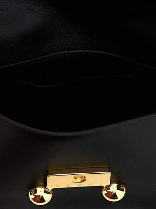 Black Calfskin Shoulder Bag