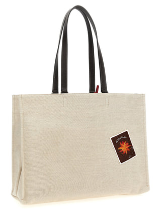 Bolsa tote beige de tela