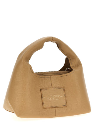 Bolso de mano beige de piel de vaca