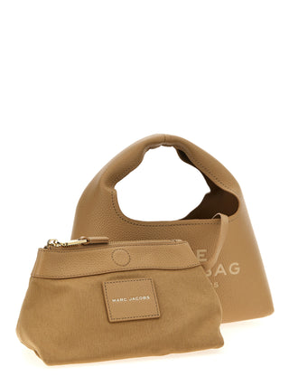 Bolso de mano beige de piel de vaca