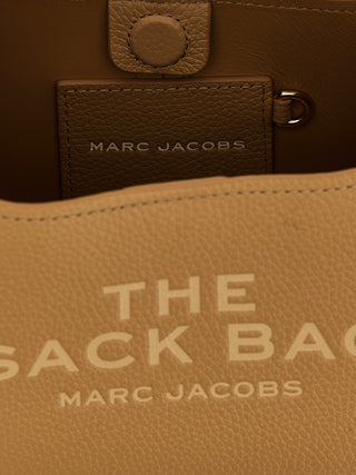 Bolso de mano beige de piel de vaca